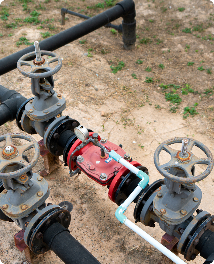 RPZ valve being tested by Dylsal Plumbing technician