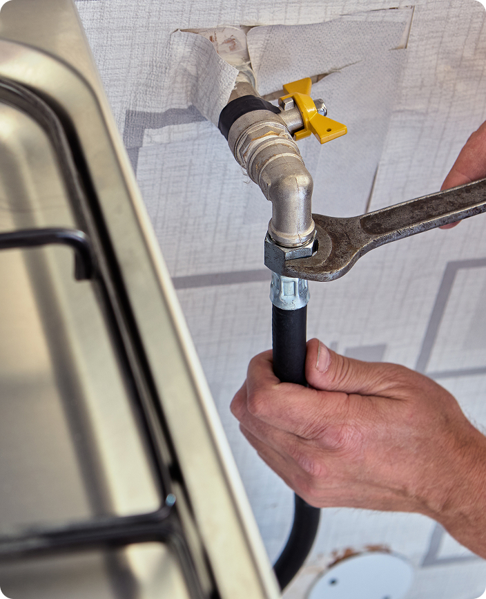 Dylsal Plumbing installing a gas appliance