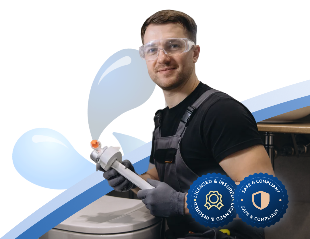 Dylsal Plumbing technician installing a tap, licensed and insured