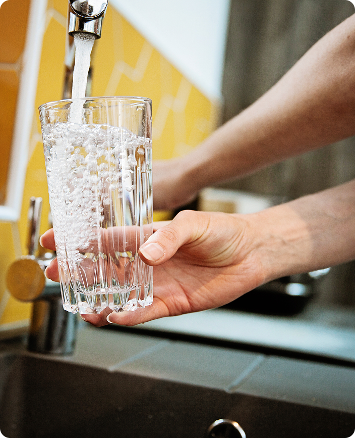 Dylsal Plumbing technician performing water quality testing